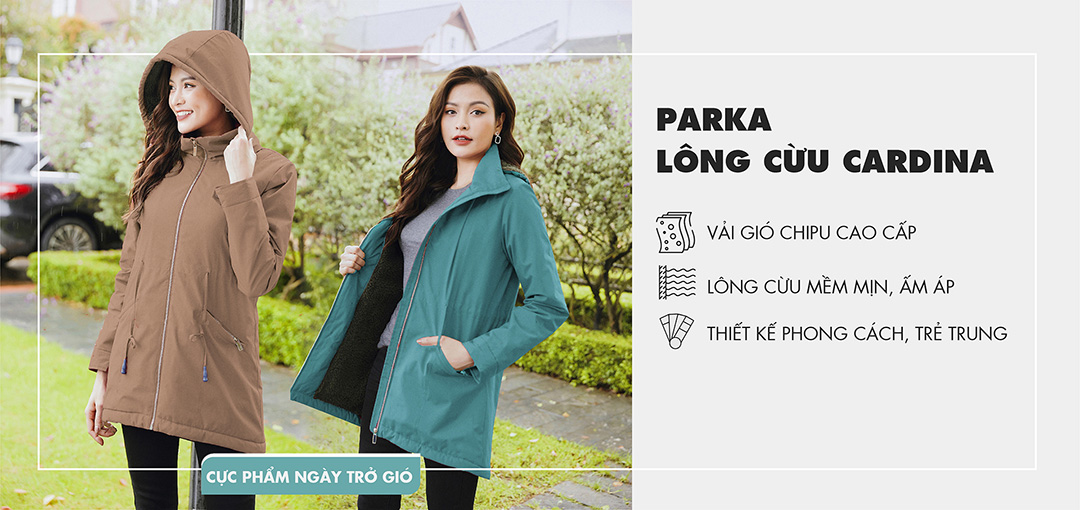 áo parka lót lông nữ cao cấp Yamopad