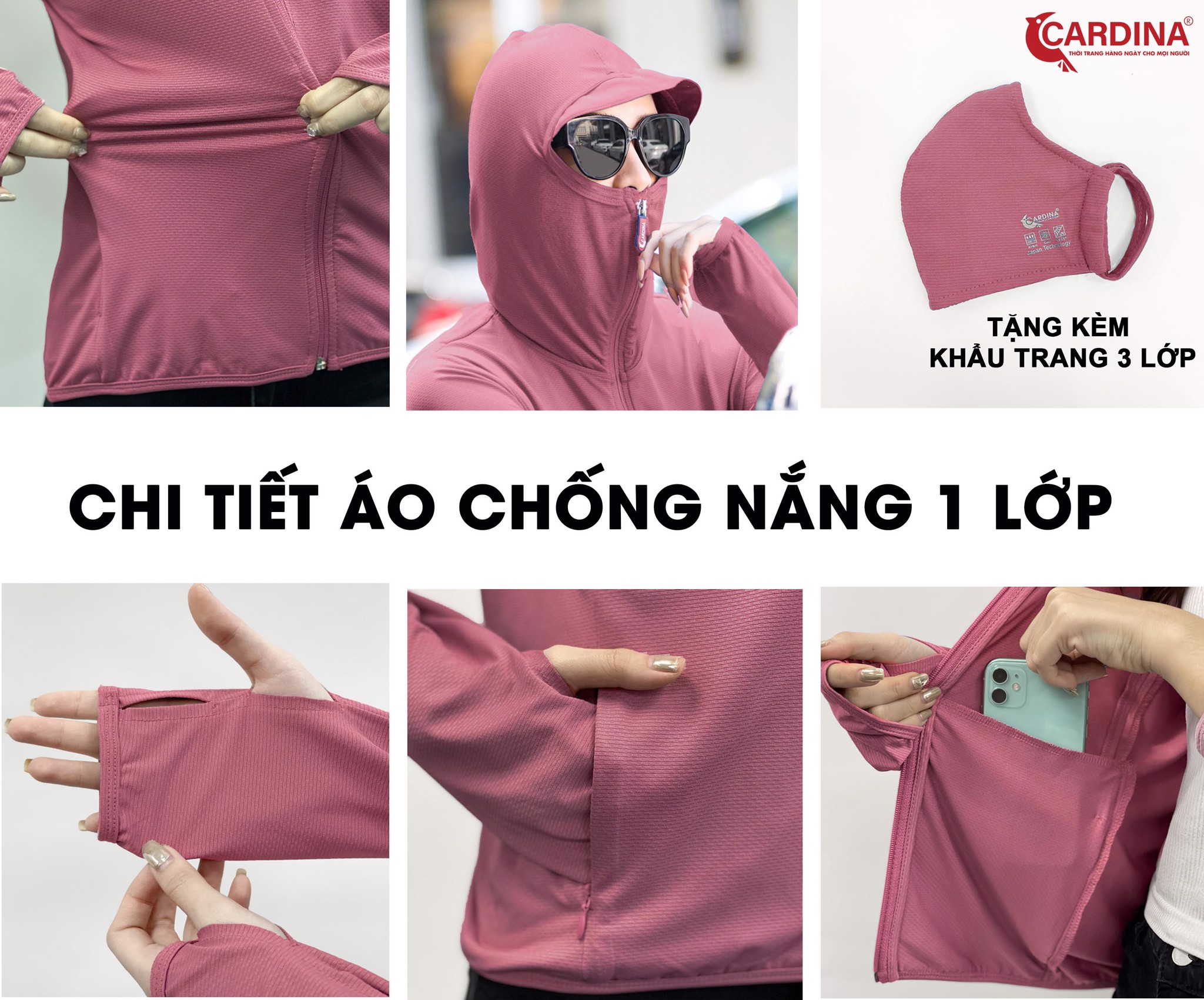 Áo chống nắng nữ 1 lớp