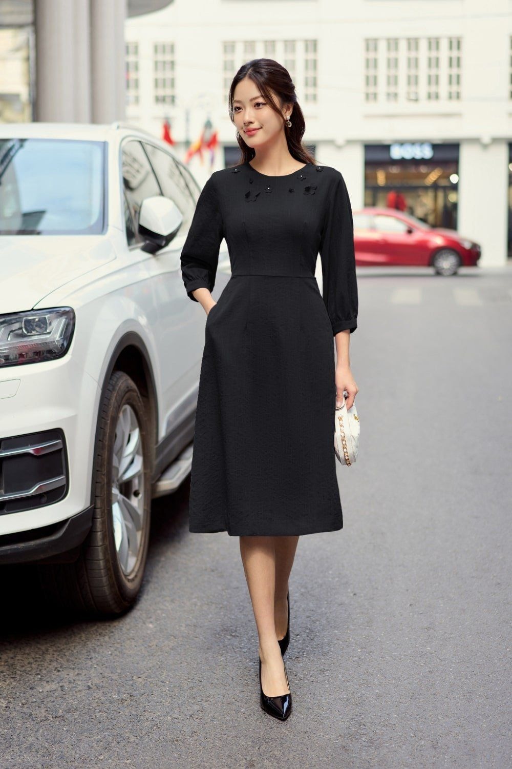 đầm dáng A trung niên