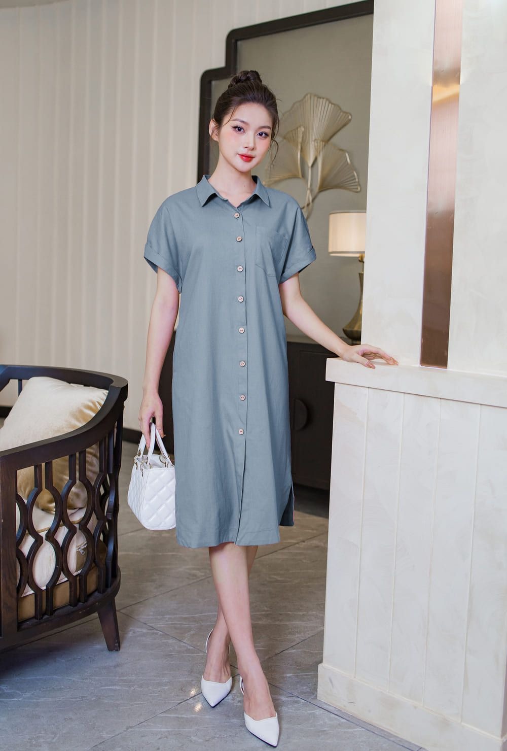 đầm suông nữ sơ mi